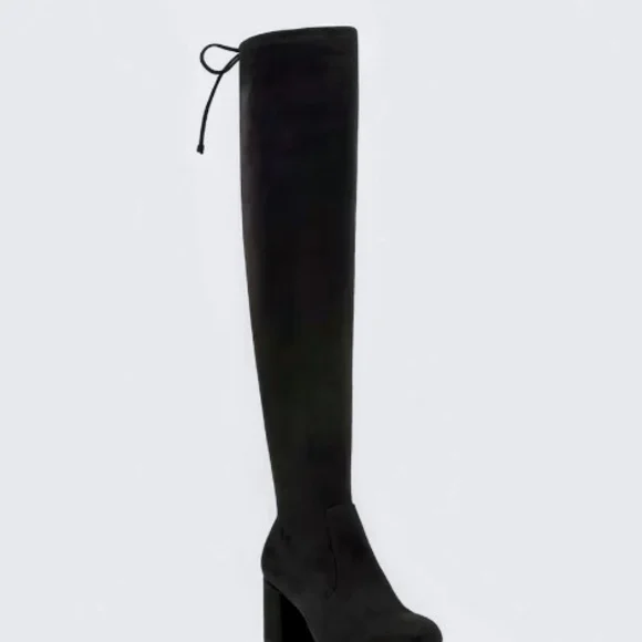 NWT IN ORIGINAL BOX Kelly & Katie Black Over the Knee Boots - Picture 2 of 5